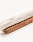 White Marble Rolling Pin and Wood Base