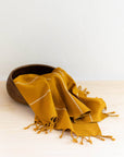 Oversized Woven Hand Towel - Mustard