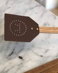 Outset Acacia and Leather Fly Swatter, 17.5" x 4.25"