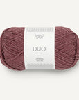 Ball of yarn with a "Sandnes Garn Duo" label on a white background