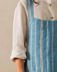 Striped Althea Cross Back Linen Apron – Yarn Dyed Everyday