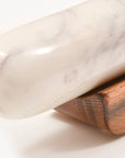 White Marble Rolling Pin and Wood Base