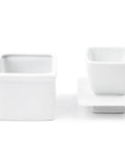 White Square Stoneware Butter Keeper