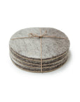 Wool & Leather Coasters - Shetland Cloud
