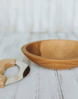9" Beech Bowl with Mezzaluna Knfie Bee's Oil Finish