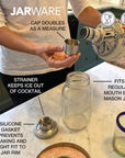 Cocktail Shaker Lid for Regular Mouth Mason Jar, , Stainless Steel