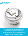 Jarware Stainless Steel Drink Lid for Wide Mouth Mason Jar