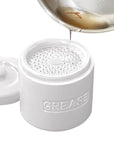 Fox Run Porcelain Grease Container, White, 5" x 5" x 5"