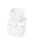 White Square Stoneware Butter Keeper