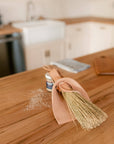 Leather Nesting Broom and Dustpan Set