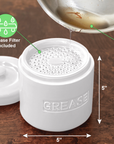 Fox Run Porcelain Grease Container, White, 5" x 5" x 5"