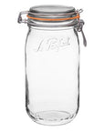 Le Parfait Super glass canning jar with wire bail and orange gasket, 1.5 L