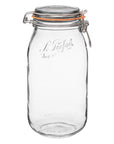 Le Parfait Super glass canning jar with wire bail and orange gasket, 2 L