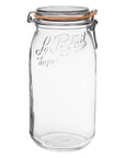 Le Parfait Super glass canning jar with wire bail and orange gasket, 3 L