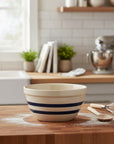 Stoneware Blue Striped Bowl Set