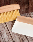 Wood Broom and Metal Dustpan Set