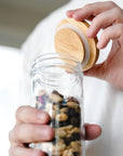 Set of Bamboo Mason Jar Storage Lids