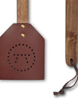 Outset Acacia and Leather Fly Swatter, 17.5" x 4.25"