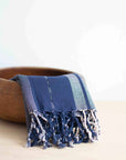 Oversized Woven Hand Towel - Indigo