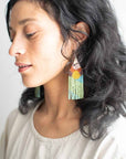 Beaded Fringe Earrings in Madrugada