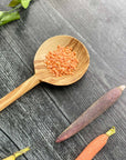 Olive Wood Modern Round Spoon 12"