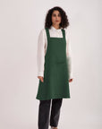 Natural Solid Linen Cross Back Apron
