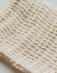 Close-up of the open weave of an agave fiber exfoliating soap bag