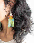 Beaded Fringe Earrings in Madrugada