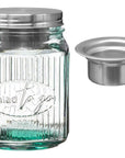 Salad to Go Glass Container with Metal Dressing Holder and Lid