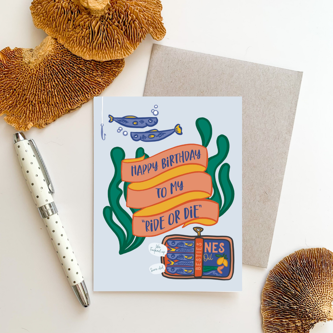 Sardine Besties Birthday Greeting Card