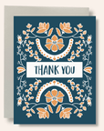 Thank You - Blue Floral Greeting Card