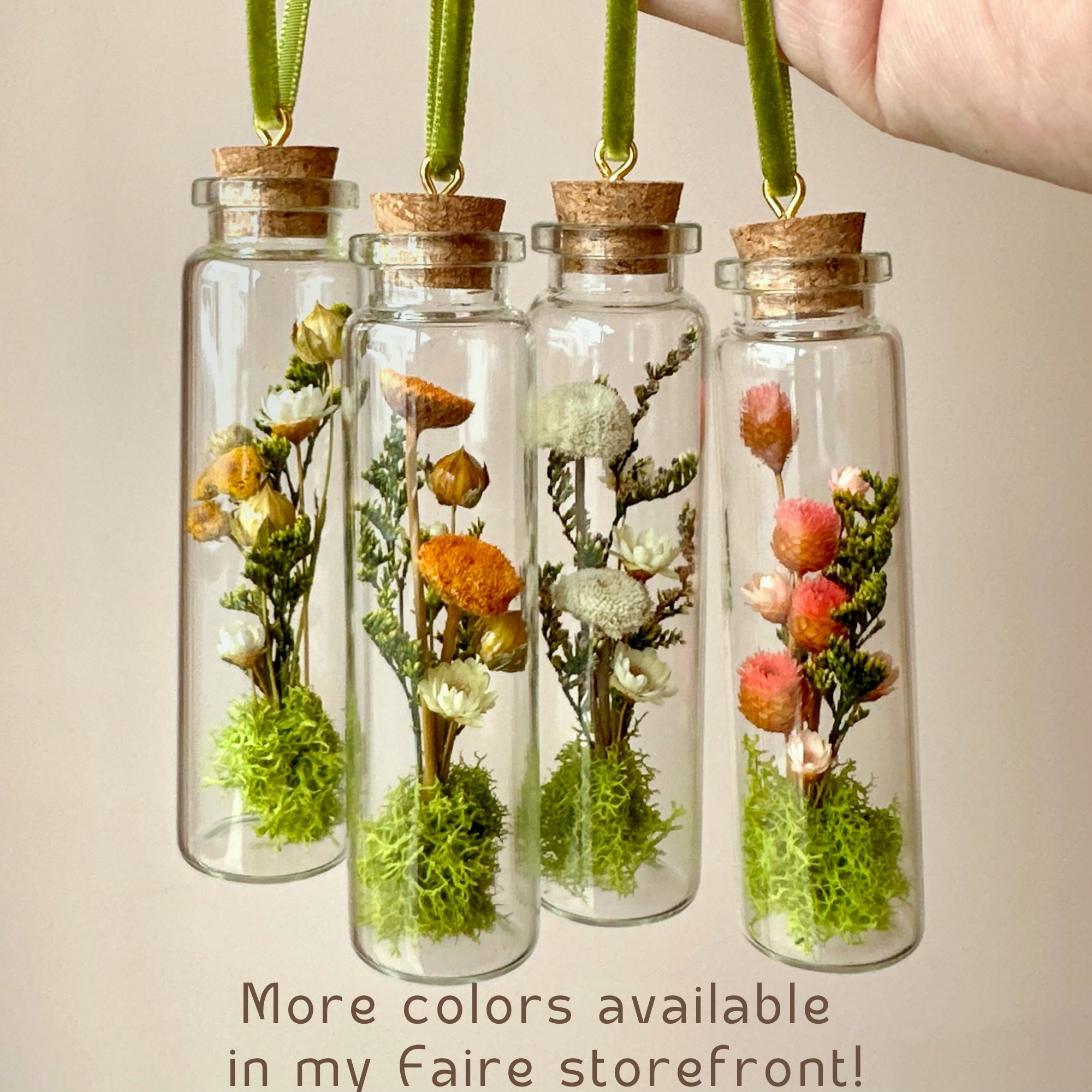 Mix Wildflower Terrarium Christmas Ornament