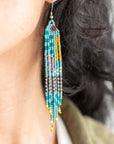 Beaded Fringe Earrings in Moderna