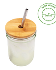 Bamboo Straw Hole Tumbler Lid for Mason Jars