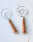 Rosewood Wooden Handle Dough Whisk