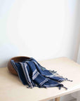 Oversized Woven Hand Towel - Indigo