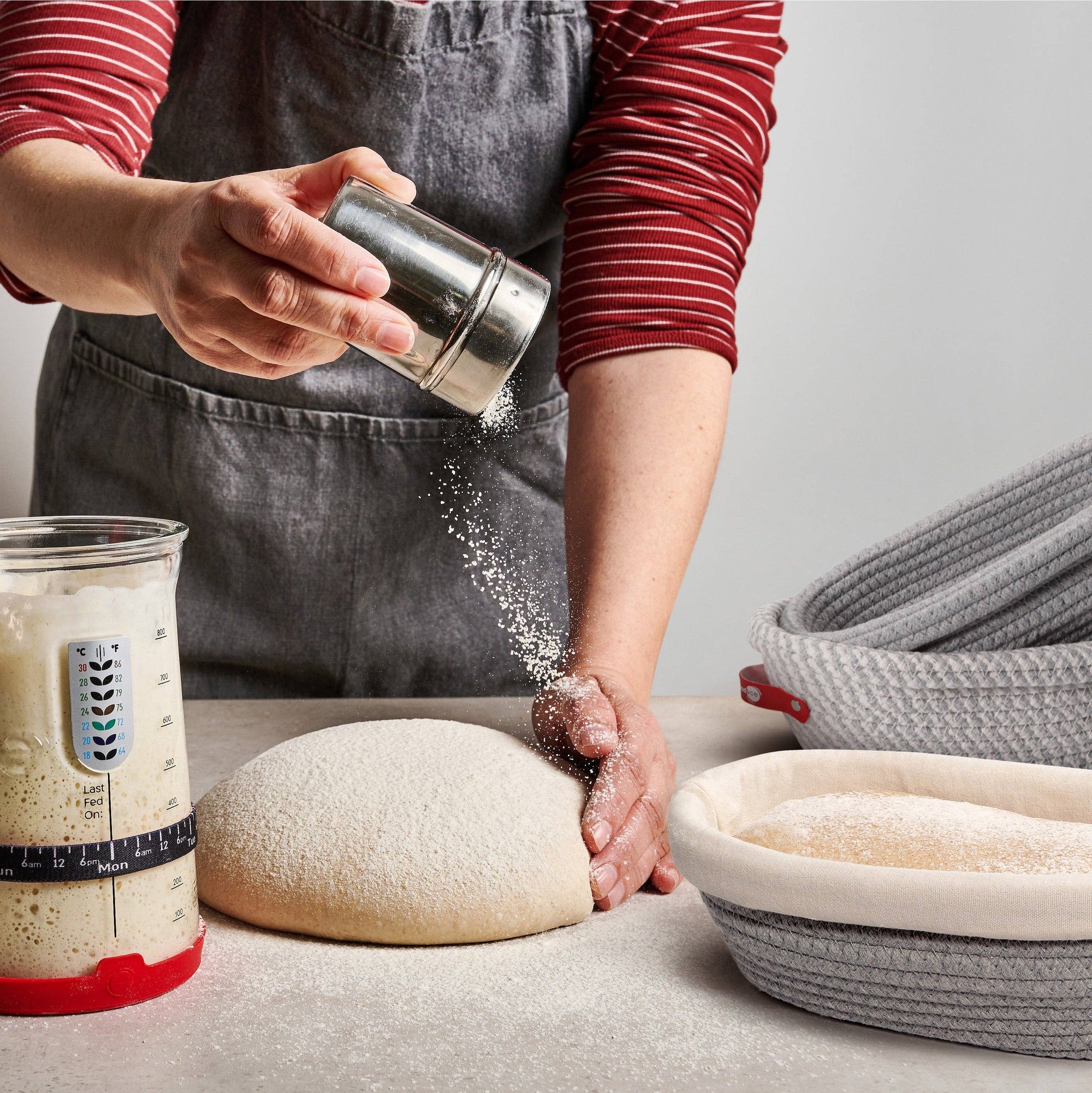 (DUPLICATE DO NOT USE) Oval Cotton Rope Proofing Baskets Set