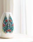 Beaded Fringe Earrings in Rosa