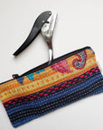 Kantha Scrap Flat Zip Pouch