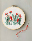 Beginner Embroidery KIT - Coral & Mint Meadow