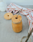 Bamboo Jar Lid WideMouth - WITH HOLEJars not included (Copy)