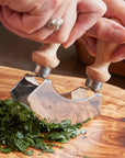 Traditional Italian Mezzaluna Chopper - Double