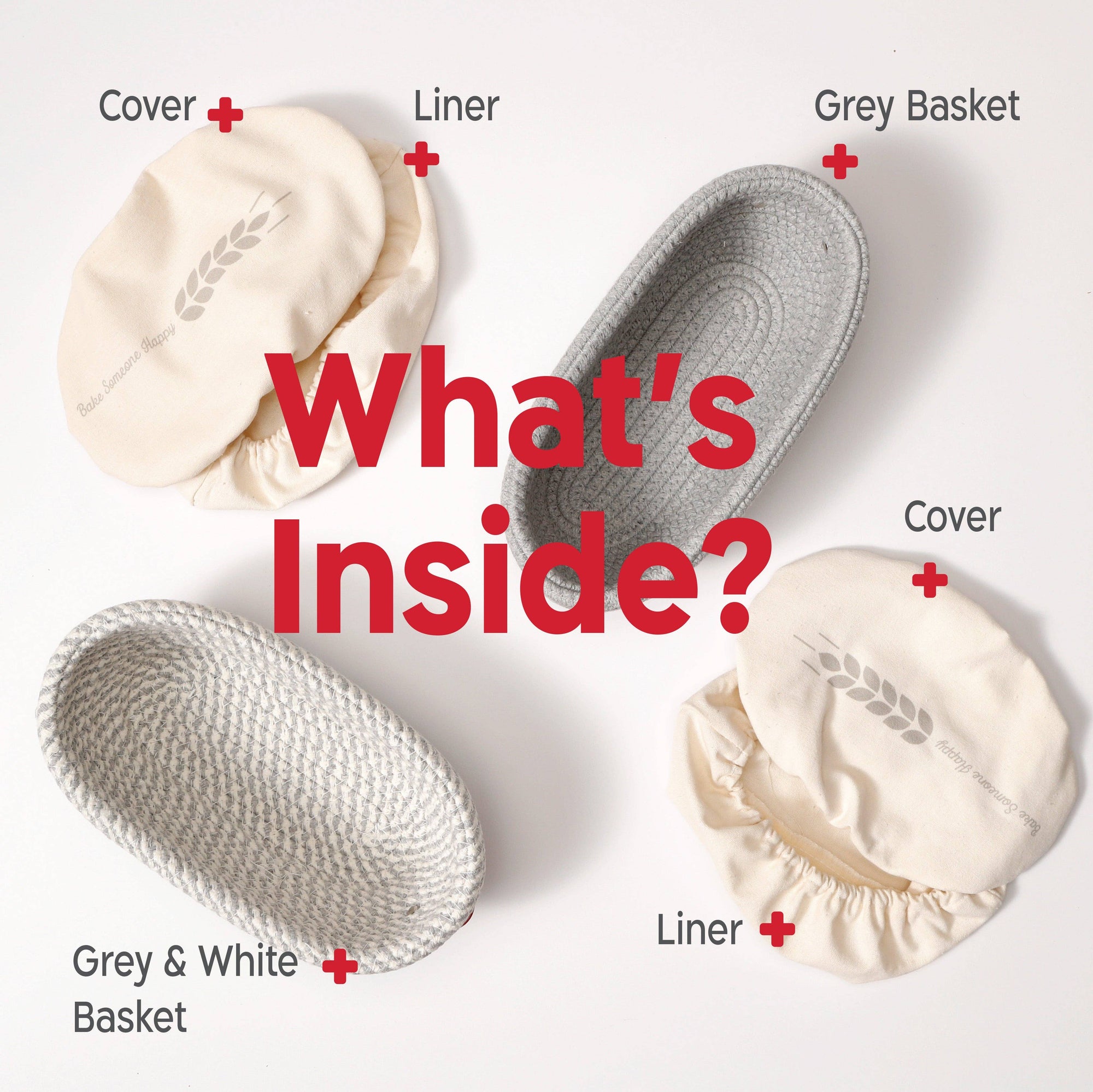 (DUPLICATE DO NOT USE) Oval Cotton Rope Proofing Baskets Set