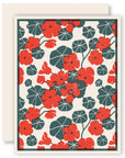 Nasturtiums (Red) Letterpress Card