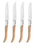 Laguiole Connoisseur Steak Knives Set of 4 Olive Wood