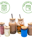 Bamboo Straw Hole Tumbler Lid for Mason Jars
