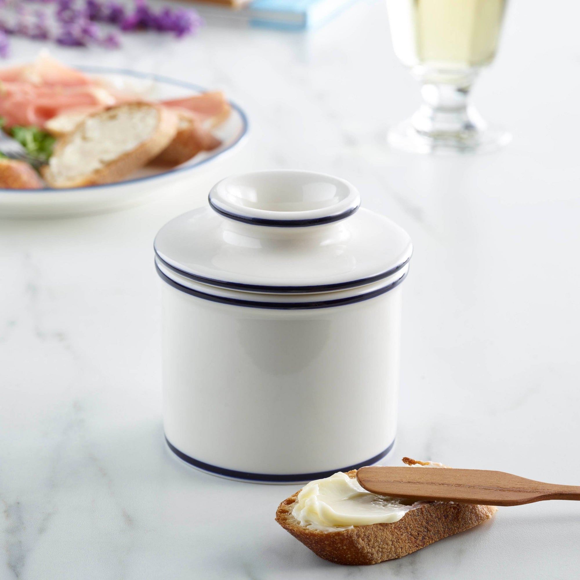 French Butter Bell - Le Bistro Blue Trim