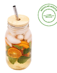 Bamboo Straw Hole Tumbler Lid for Mason Jars