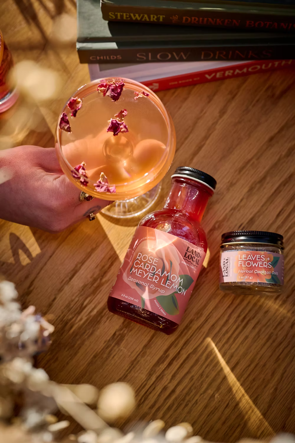 Rose, Cardamom + Meyer Lemon Botanical Shrub | Land + Local