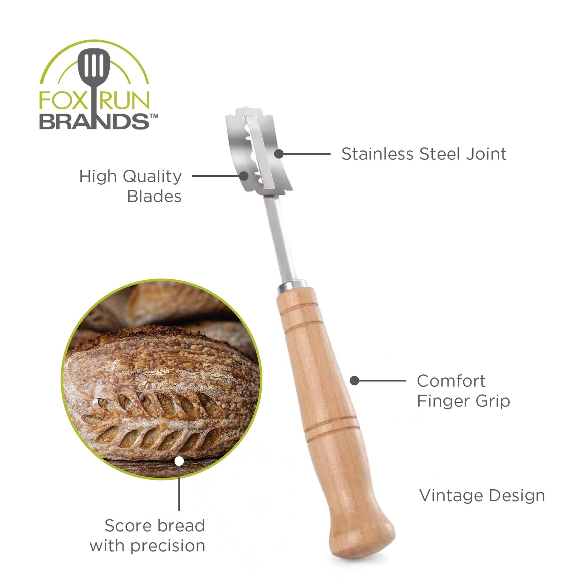 Stainless Steel Bread Lame With Handle, 15 Blades
